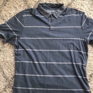 Banana Republic stripped blue polo